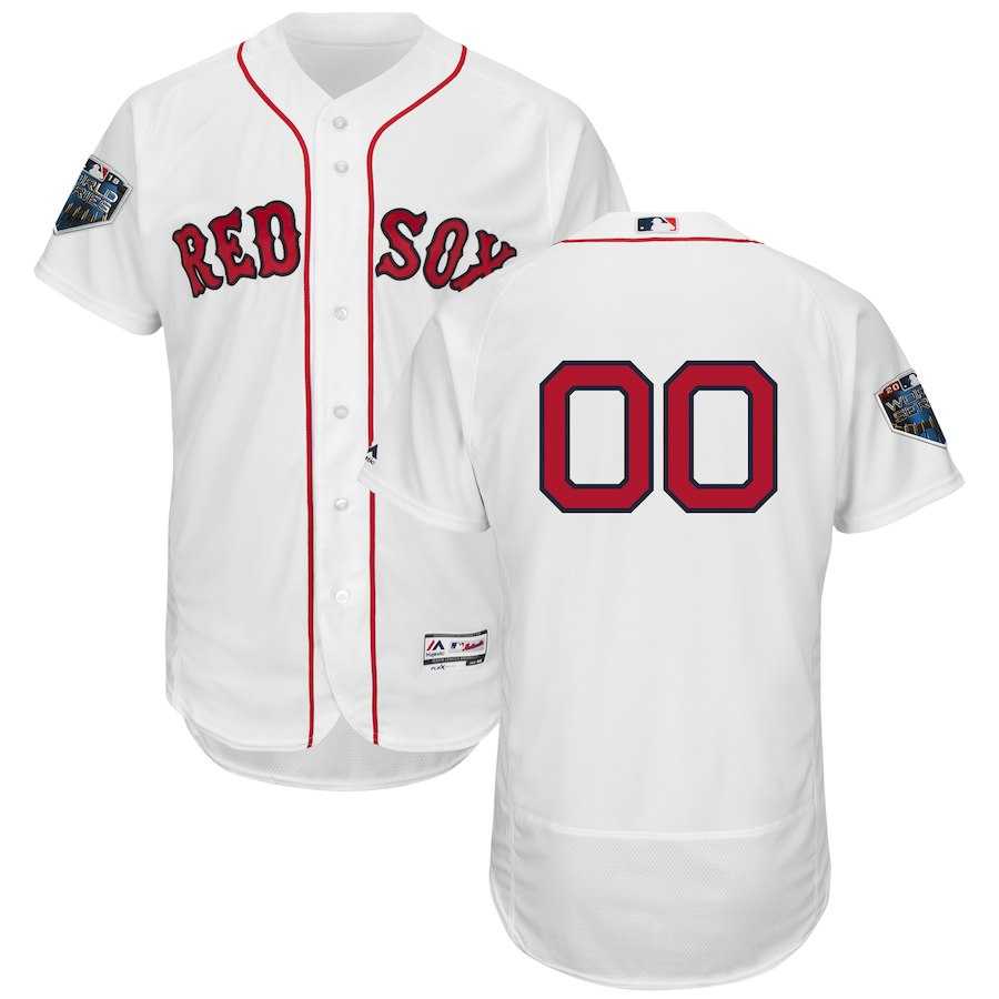 Red Sox White Men's 2018 World Series Flexbase Customized Jersey,We sell and wholesale Red Sox White Men's 2018 World Series Flexbase Customized Jersey on line form chian!